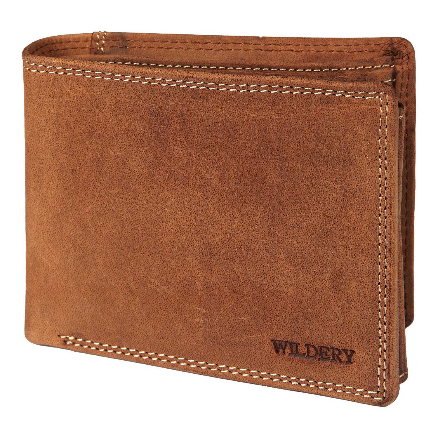 Herren Vintage Voll Leder Geldbörse mit RFID und NFC Schutz im Querformat 