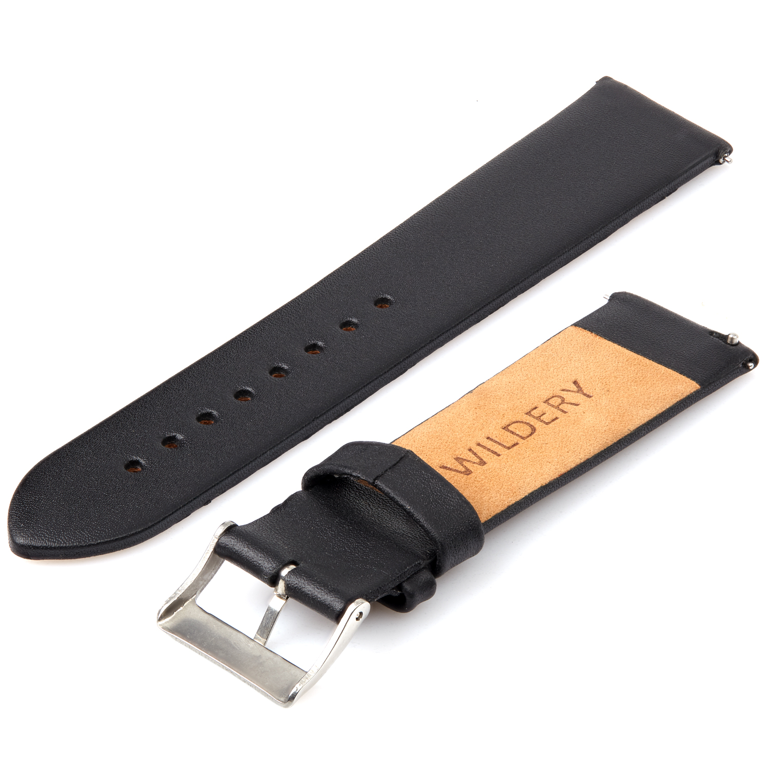 Wildery echt Leder Armband für Samsung Gear S2/S3, Galaxy Watch 42mm, 46mm und Active 1/2 in schwarz