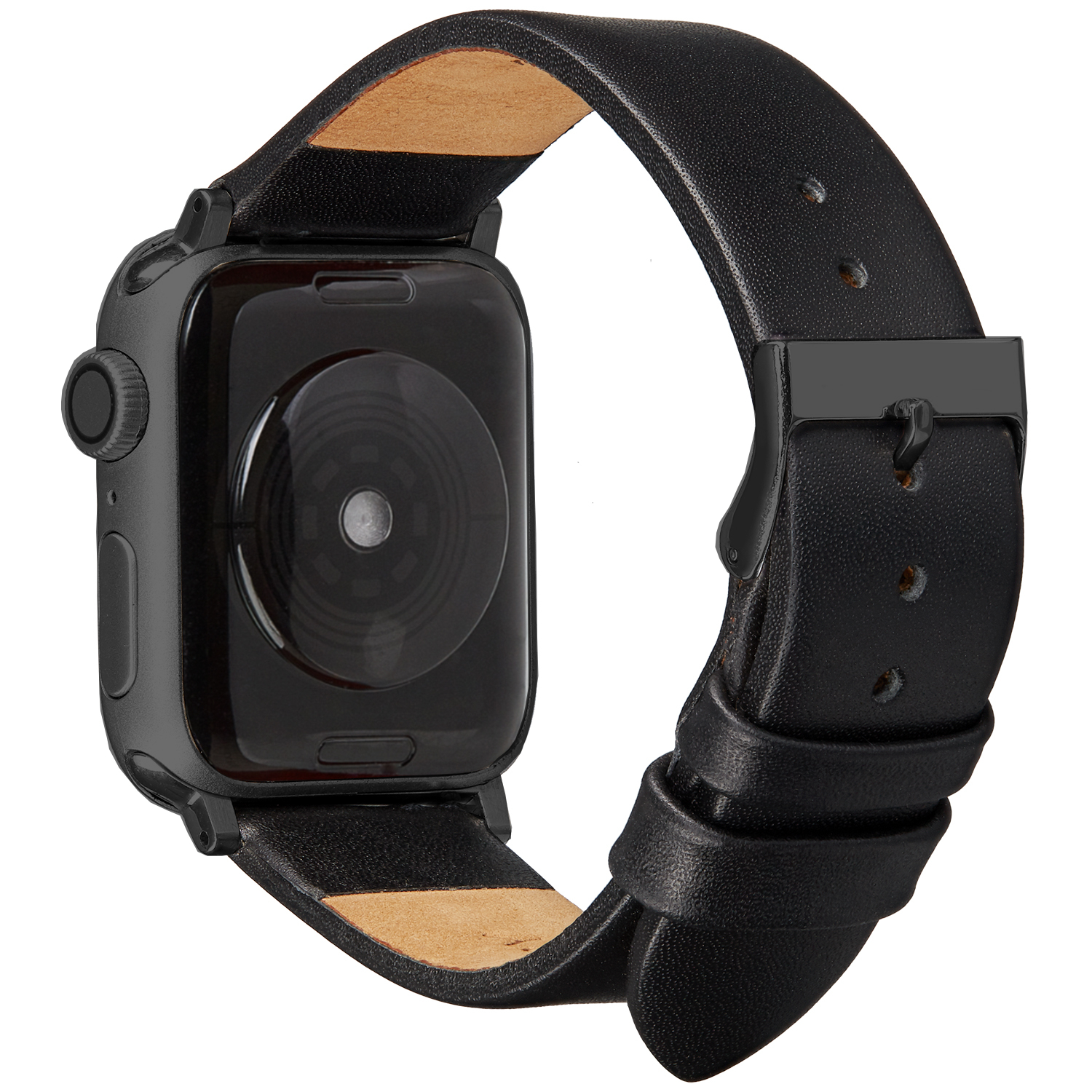 Wildery Ersatz Leder Armband für die Apple Watch Series 1 bis 7 mit Dornschließe
